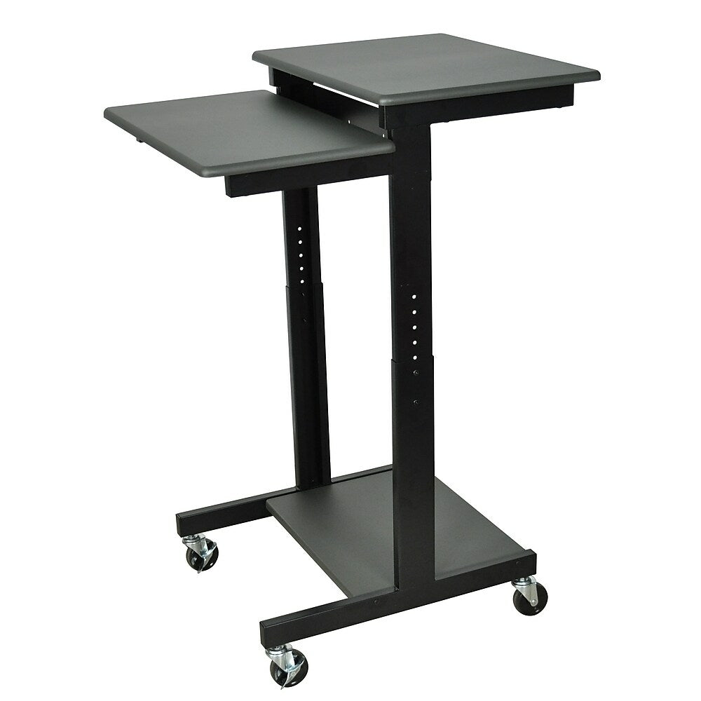 Image of Luxor PS Mobile Adjustable Height Presentations Workstation Cart, Grey