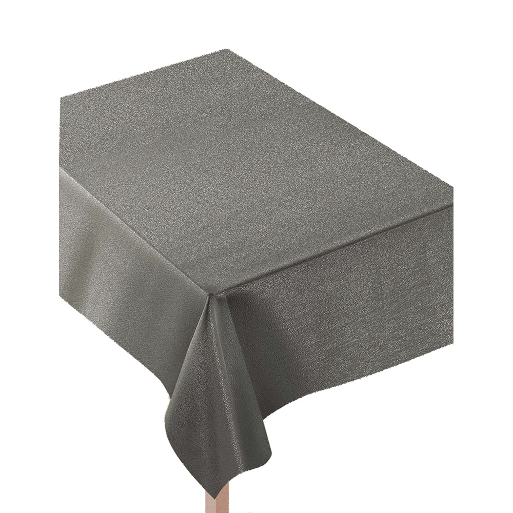 Image of Jam Paper Premium Shimmer Fabric Tablecloth - 60" x 84" - Metallic Pewter Grey