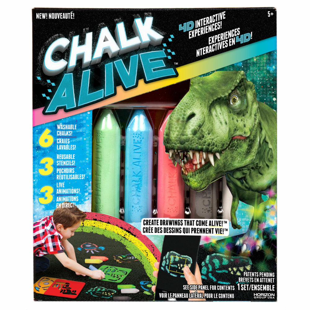 Image of Chalk Alive Dino, Rocket and Racecar