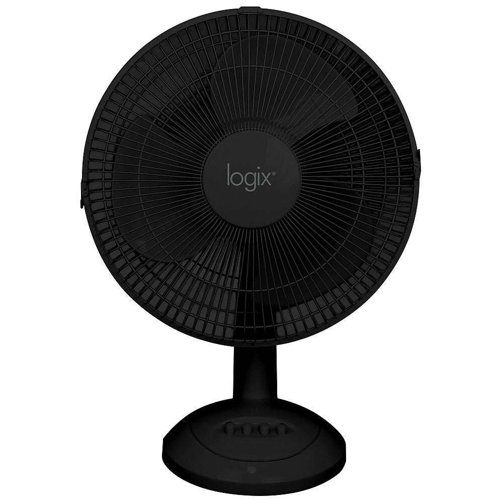 Image of Logix 12" Oscillating Desk Fan, Black