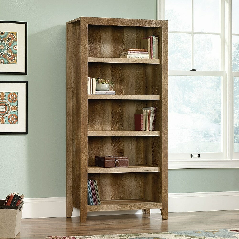 Image of Sauder Dakota Pass 5-Shelf Bookcase, Craftsman Oak