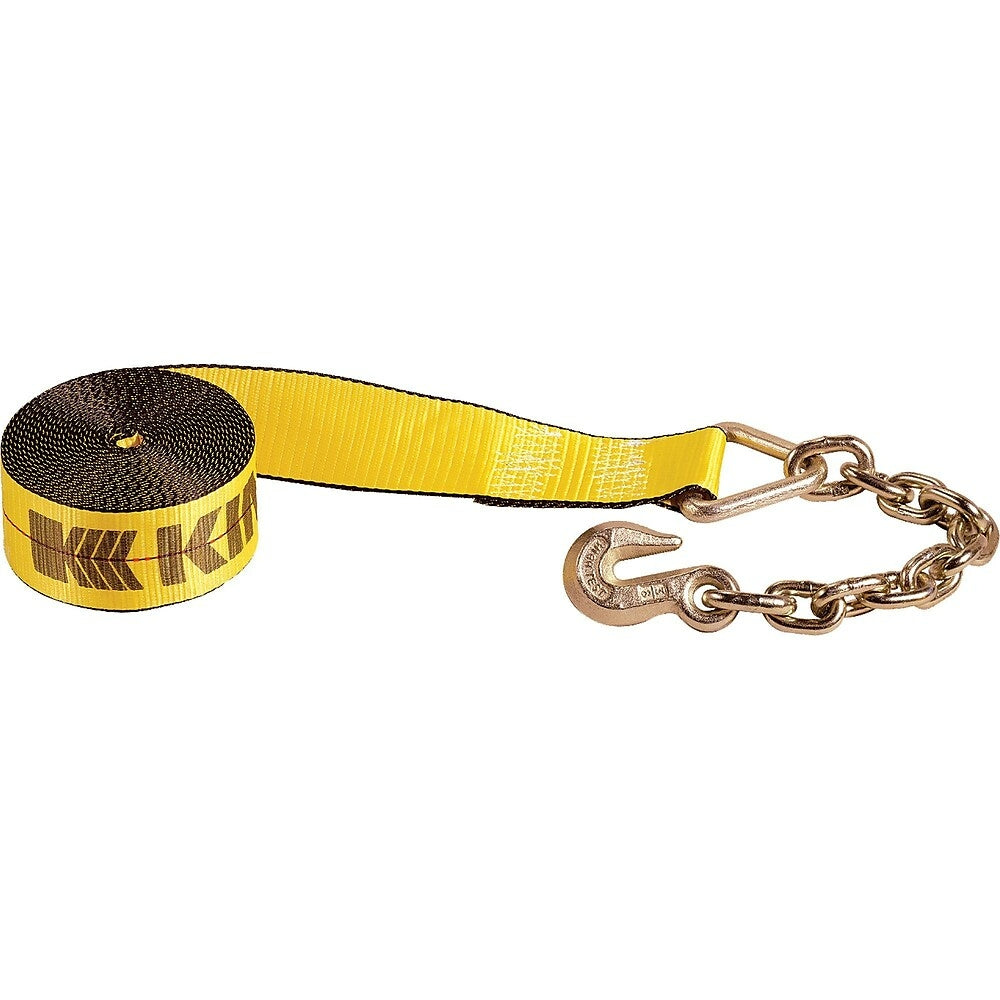 Image of Kinedyne Winch Straps, Chain Anchor, 3" W x 30' L, 5400 Lbs. (2450 Kg) Working Load Limit - 3 Pack