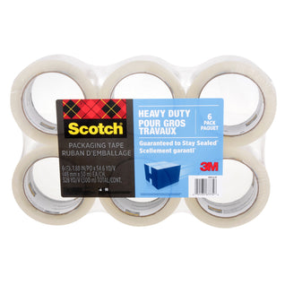 Ruban de déménagement et d'emballage à prise robuste 3500-6-ESF Scotch®, 48  mm x 50 m (1,88 po x 54,6 v), 6 rouleaux/paquet, 6 paquets/caisse