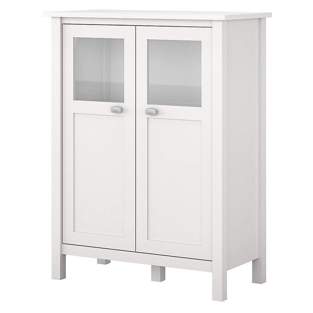 Image of Bush Furniture Broadview Bar Cabinet with Wine Storage, Pure White, (BDS132WH-03)