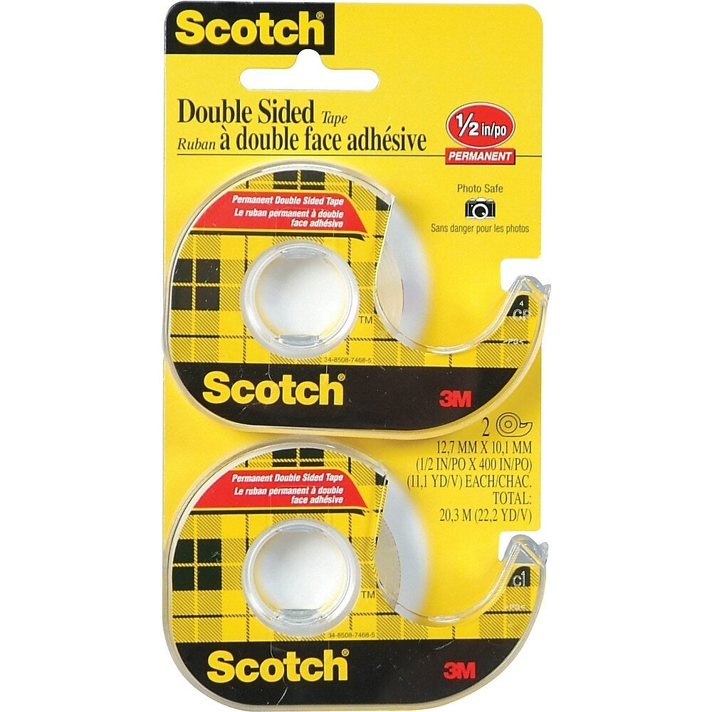 Image of Scotch Permanent Double Sided Tape, 2 Pack