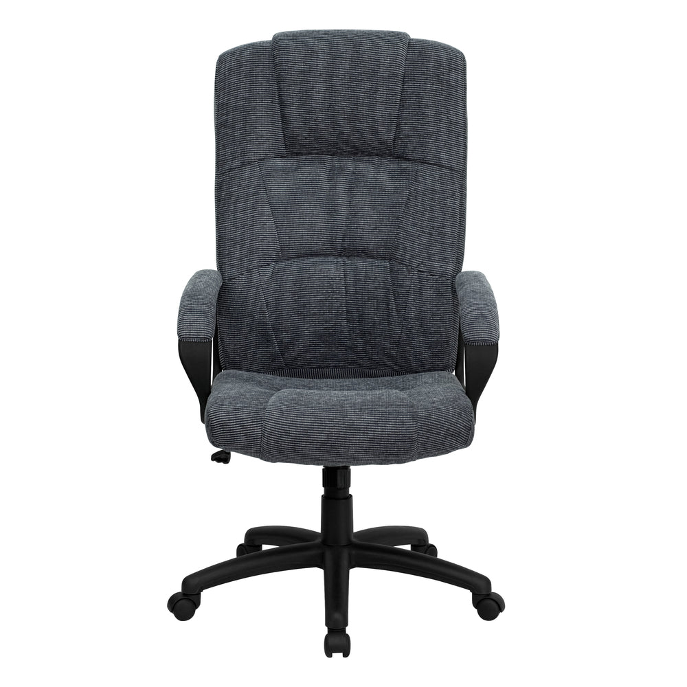 Image of Flash Furniture High Back Fabric Executive Swivel Chair with Arms - Grey