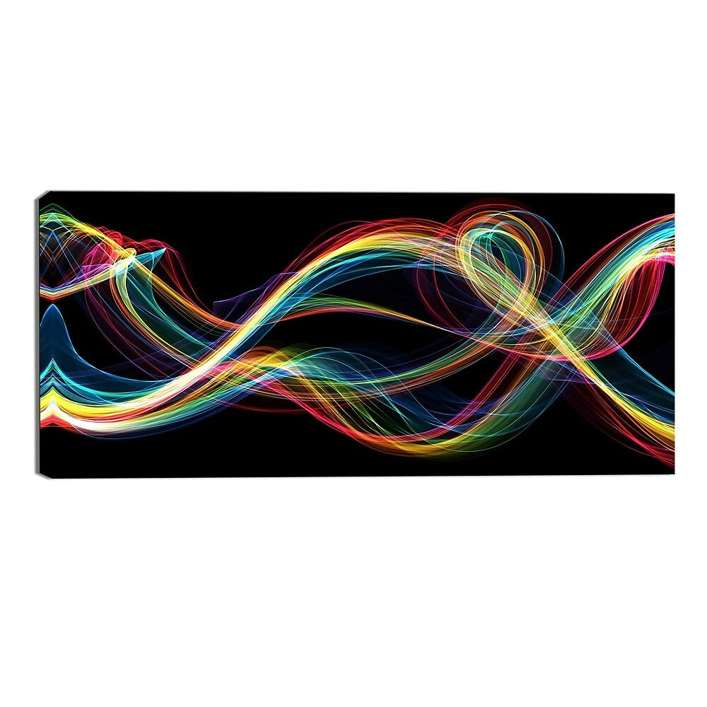 Image of Designart Coloured Smoke Abstract Canvas Art Print, (PT3089-32-16)