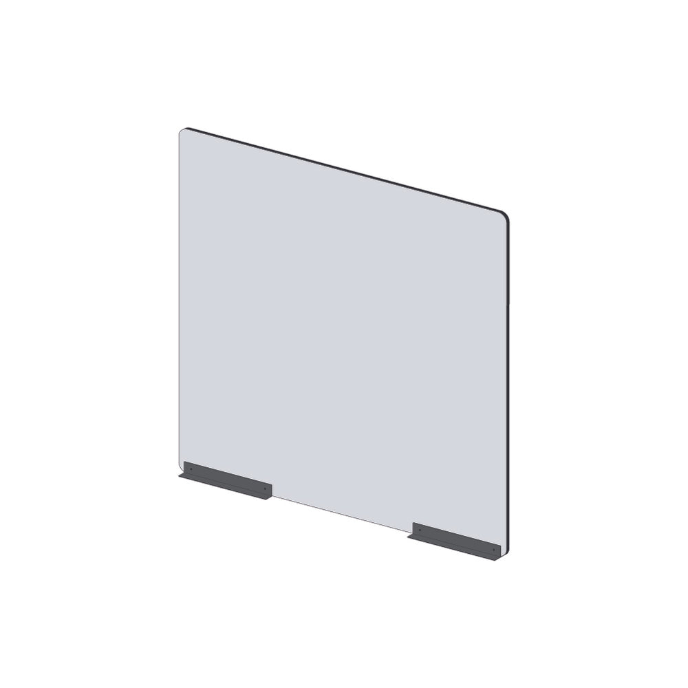 Image of Mark Maker Modular Sneeze Guard Front - 30" W x 31.5" H panel 1/4" Clear Acrylic -2 8" aluminum bottom rails - no pass through, Multicolour