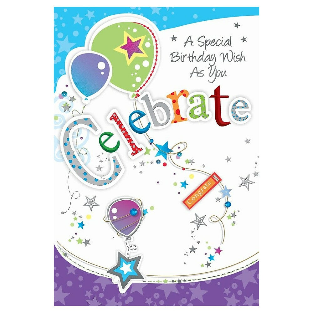 Image of Rosedale 5-1/2" x 8" A Special Birthday Wish As You Celebrate Greeting Cards And Envelopes, 12 Pack (15712)