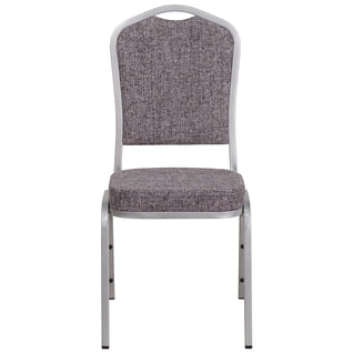 Flash Furniture 4 Pack HERCULES Series Crown Back Stacking Banquet Chair in  Burgundy Fabric - Silver Vein Frame