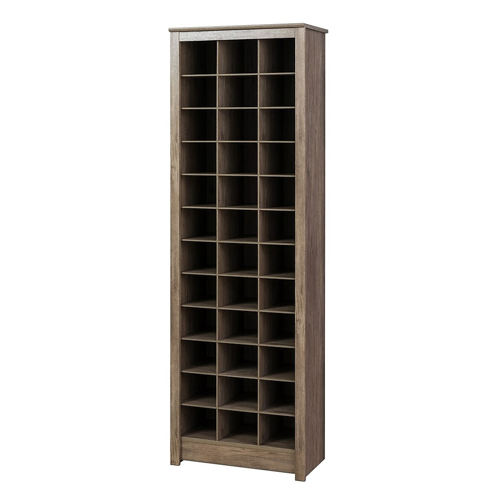 Image of Prepac Space-Saving Shoe Storage Cabinet - Drifted Grey