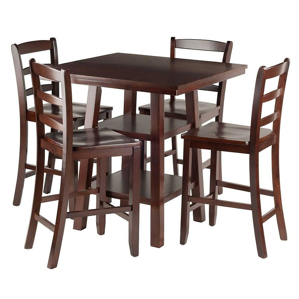 Image of Winsome Orlando 5-Piece Set High Table with V Back Counter Stools, (94542)