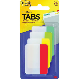 Durable Post-it Tabs, Pastel Pink, Blue, & Clear, 36 Tabs