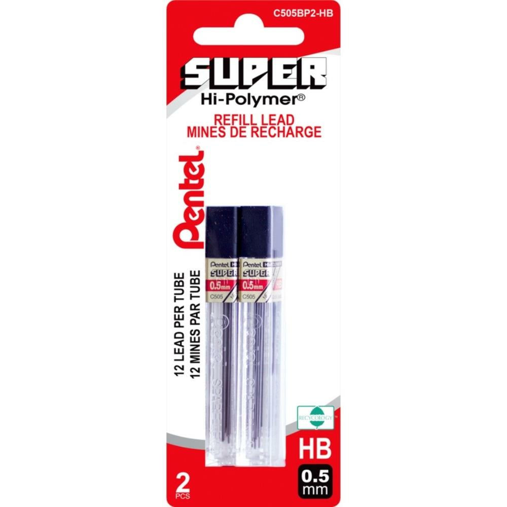 Image of Pentel Super Hi-Polymer Refill Leads 0.5mm - 24 Refills, 2 Pack