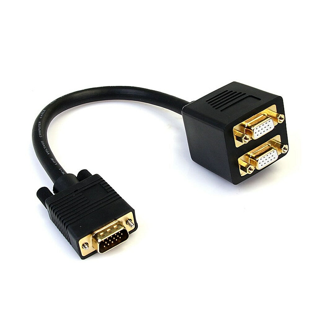 Image of StarTech VGA to 2x VGA Video Splitter Cable, M/F (VGASPL1VV)