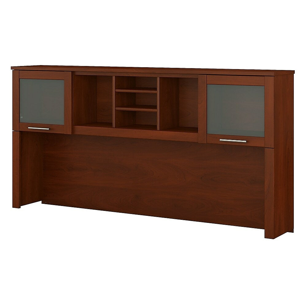 Image of Bush Furniture Somerset 72W Hutch for L Shaped Desk, Hansen Cherry (WC81711), Brown