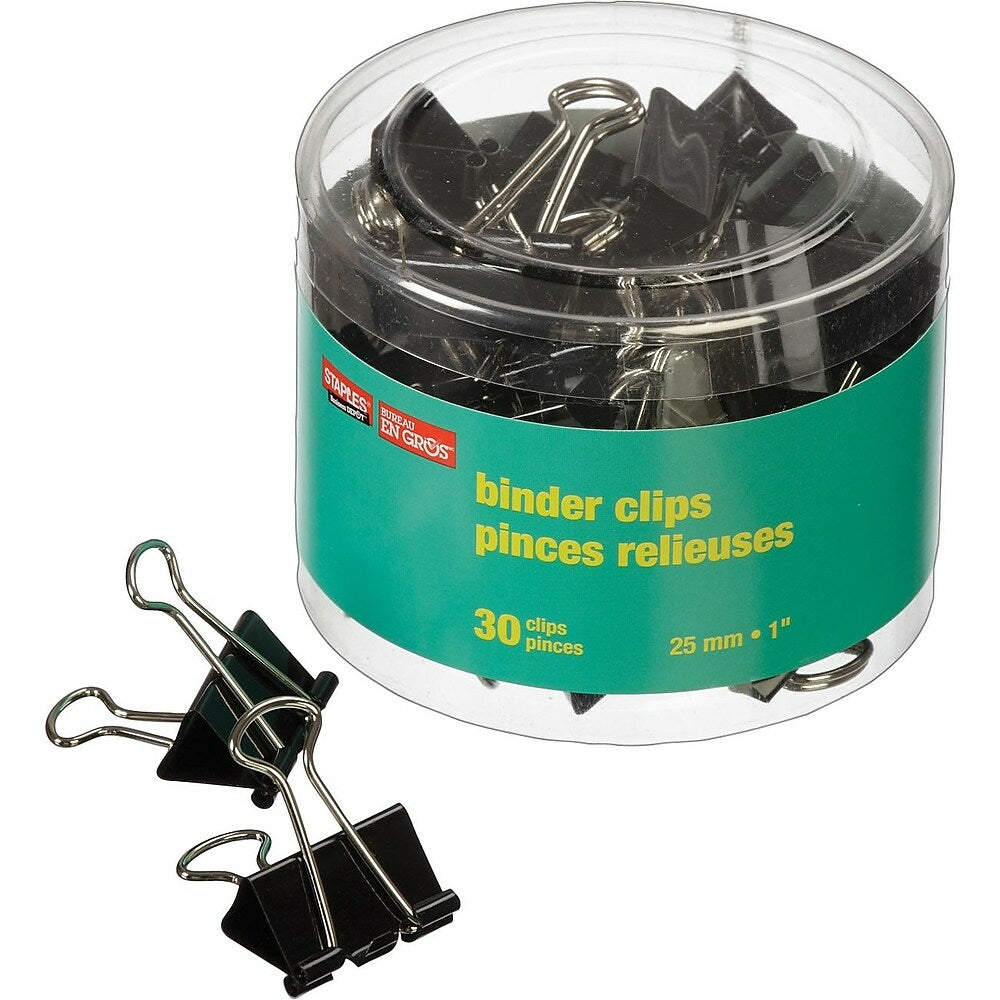 Staples Binder Clips - Small - 3/4 - Black - 40 Pack
