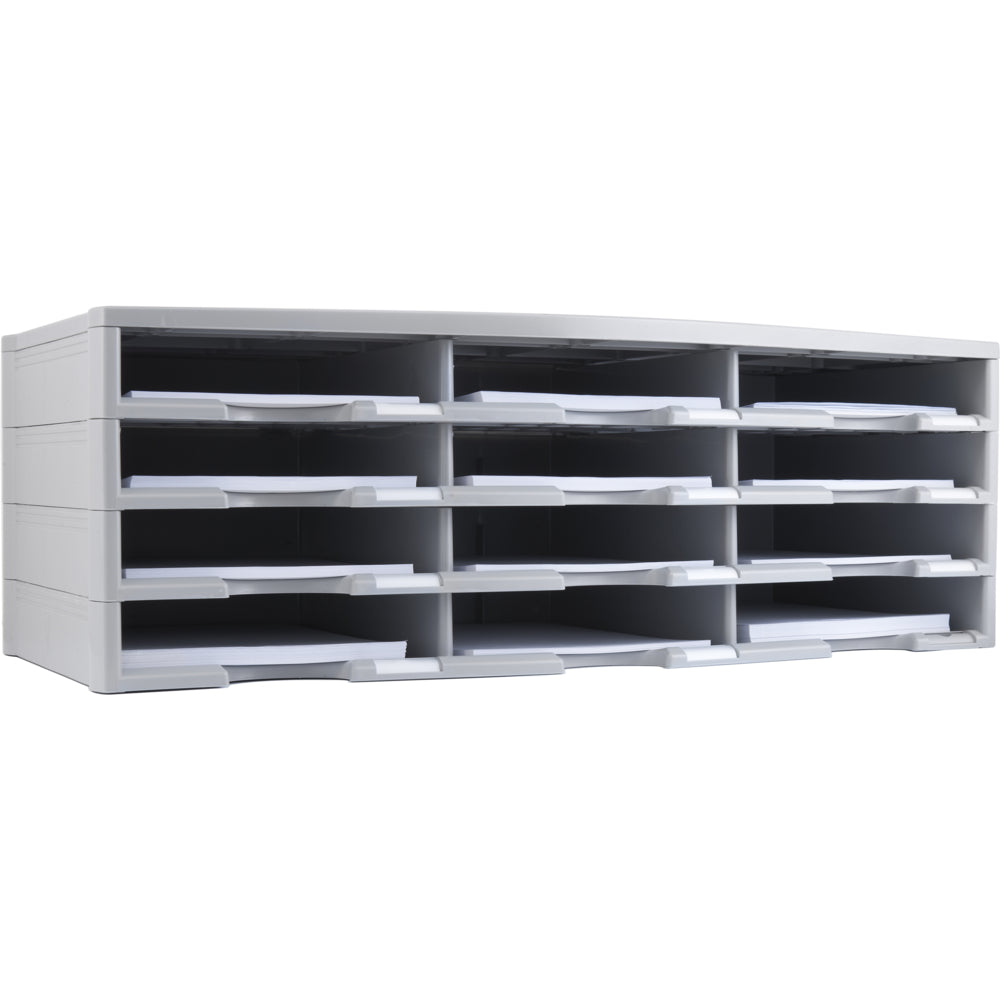 Image of Storex 12-Compartment Literature Organizer, Grey