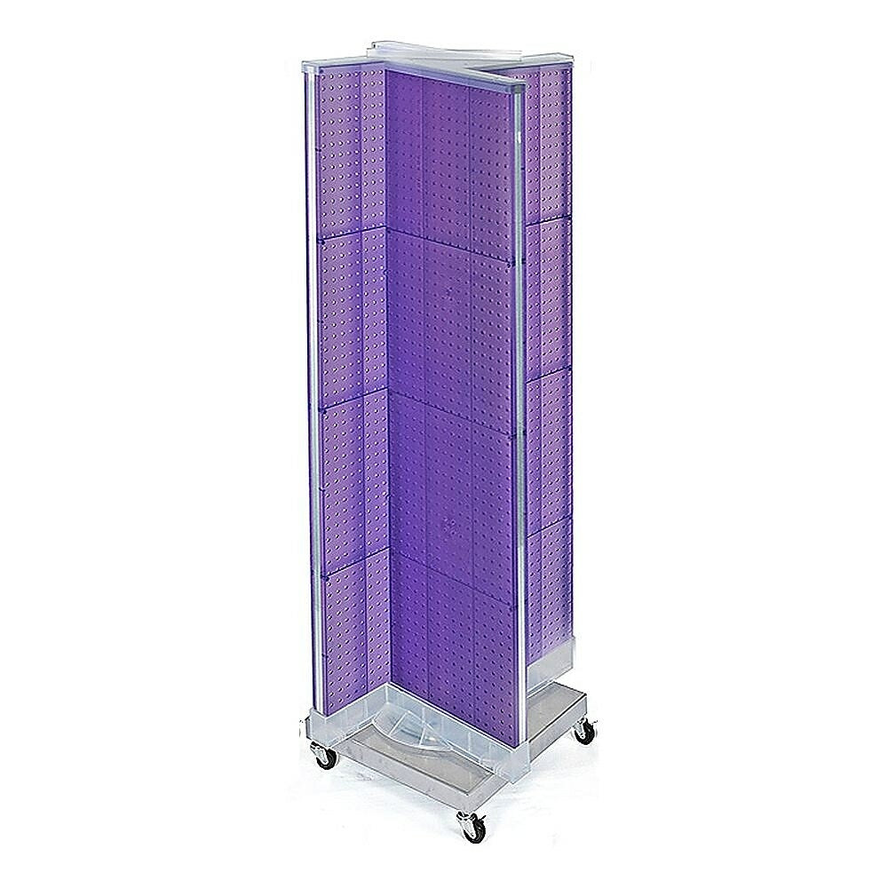 Image of Azar Displays Pegboard Floor Display Pinwheel with Wheel, 60" x 16", Purple (700422-PUR)