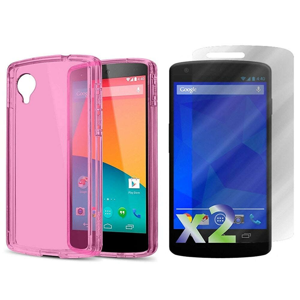 Image of Exian Transparent Case for Google Nexus 5 - Pink