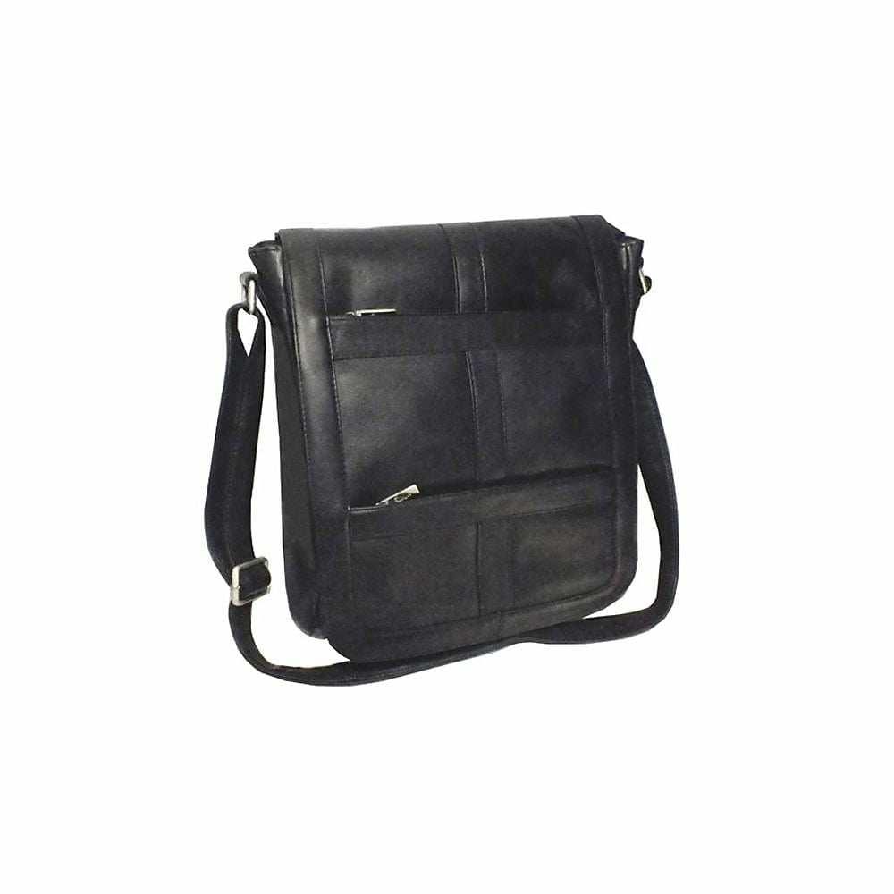 Image of Royce Leather 16" Vertical Laptop Messenger Bag, Black