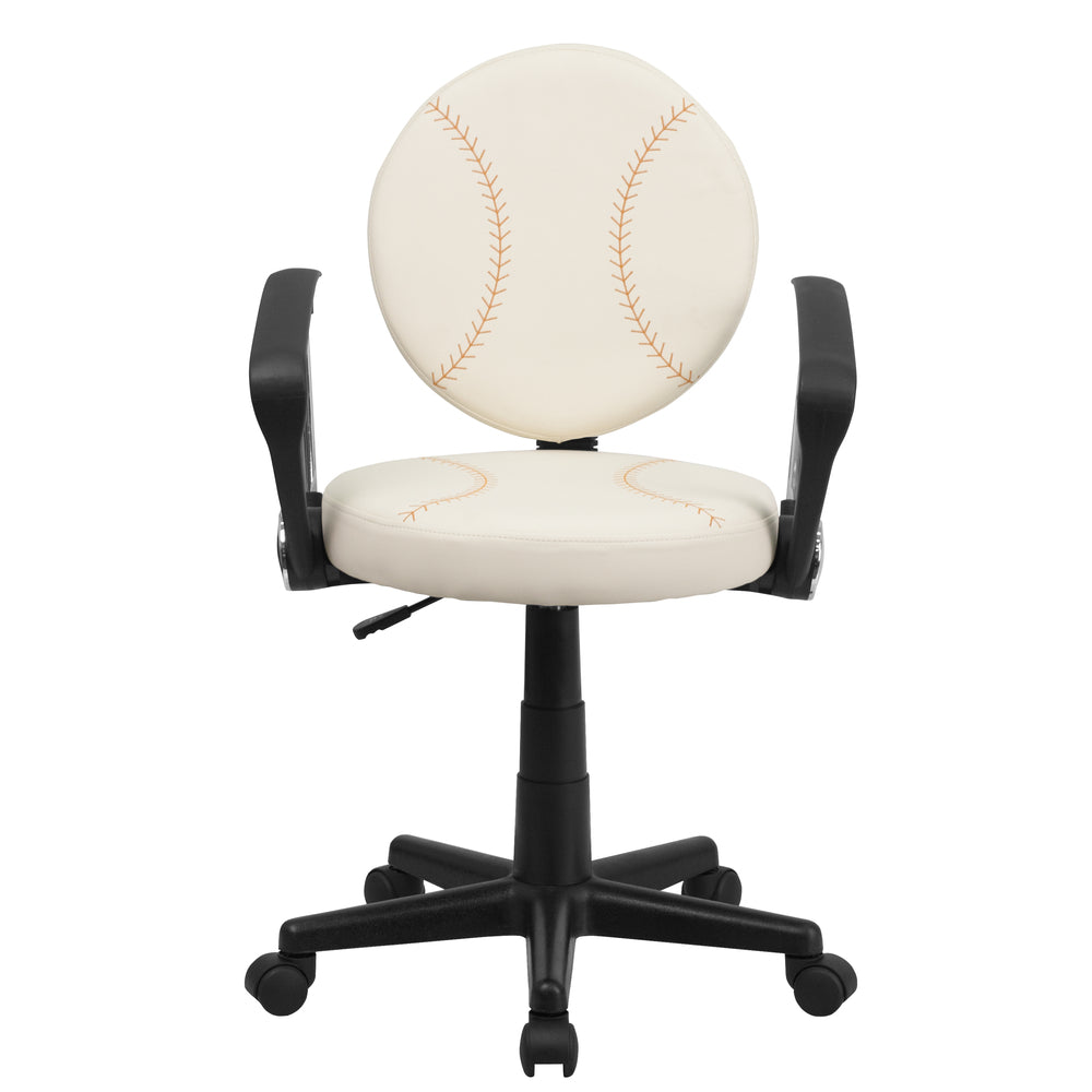 Image of Flash Furniture Baseball Swivel Task Chair with Arms