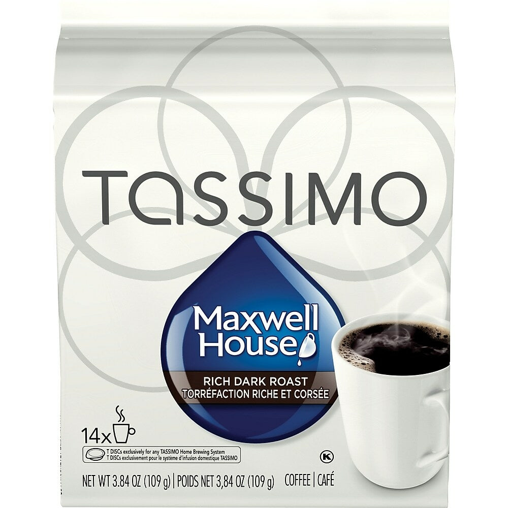 Image of Tassimo Maxwell House Rich Dark Roast Coffee T-Discs - 14 Pack