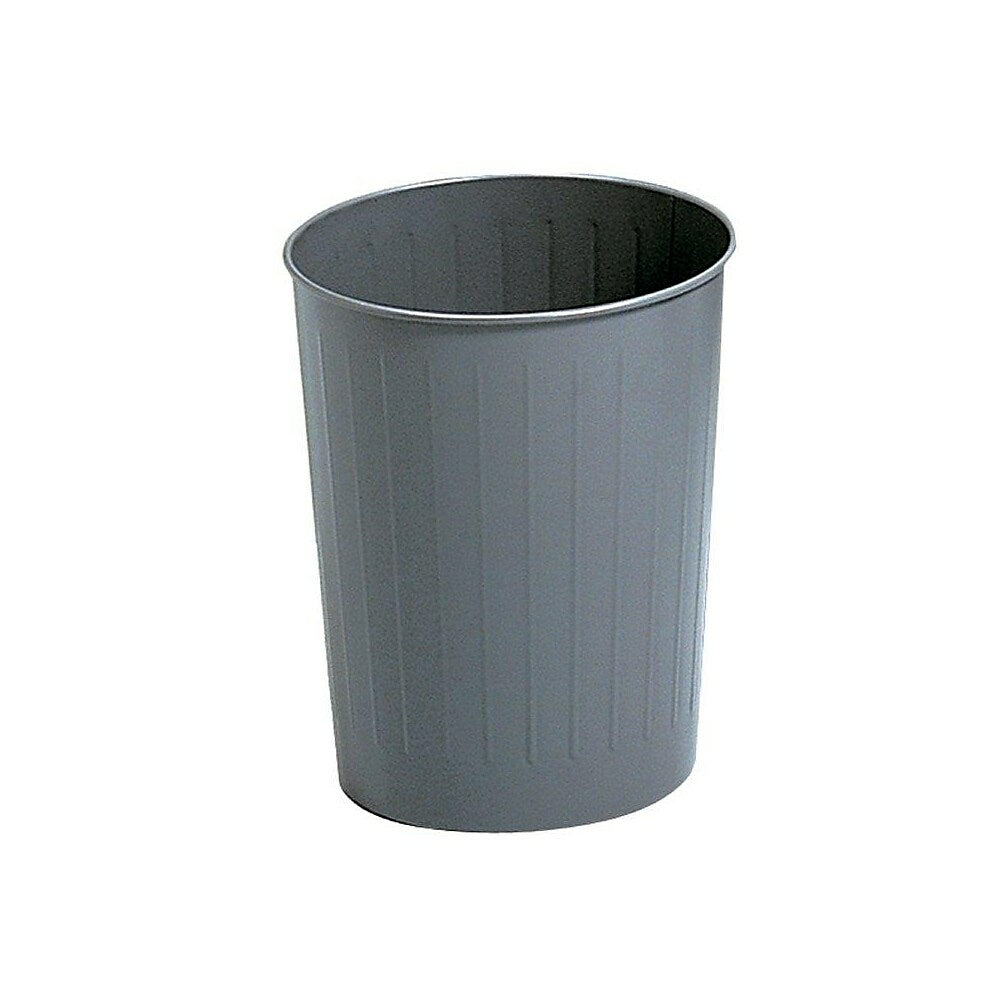 Image of Safco Round Wastebasket, Charcoal Grey