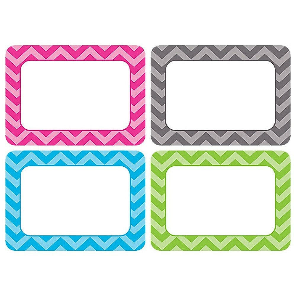 Image of Teacher Created Resources All Grade Name Plates/Label 3 1/2" x 2 1/2" Chevron Multi-Pack, 216 Pack (TCR5526)