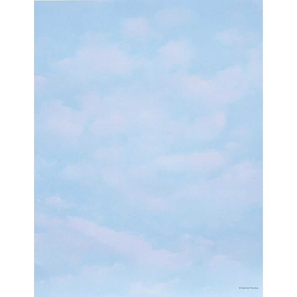 Image of Gartner Studios Design Stationery, 8-1/2" x 11", Clouds Design, 100 Sheets/Pack, Blue, 100 Pack