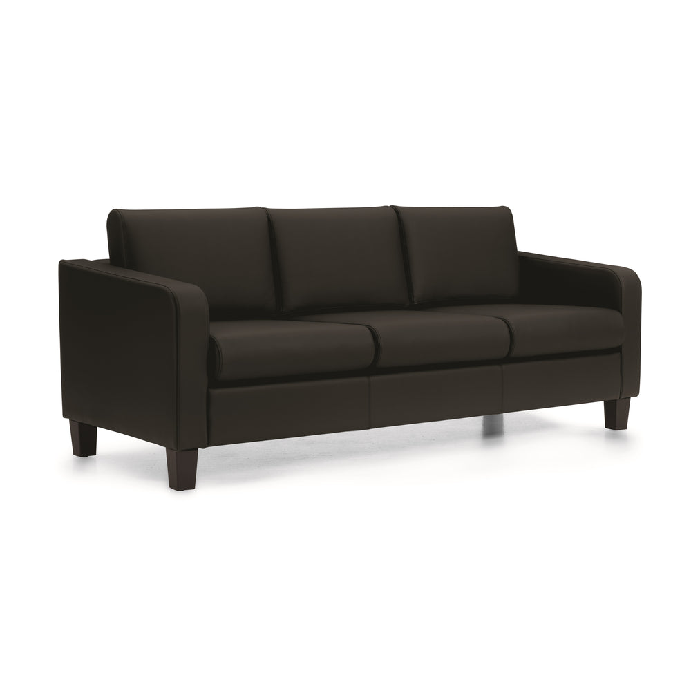Image of Offices to Go Suburb 3 Seat Sofa - Bonded Leather - Black