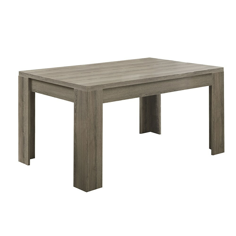 Image of Monarch Specialties - 1055 Dining Table - 60" Rectangular - Kitchen - Dining Room - Laminate - Brown - Contemporary - Modern, Grey