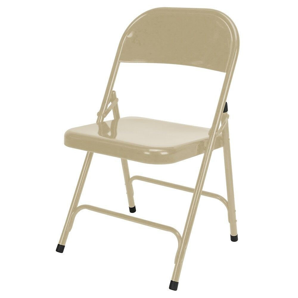 Image of Kleton Steel Folding Chair, Steel, Beige, 300 Lbs. Weight Capacity, Brown