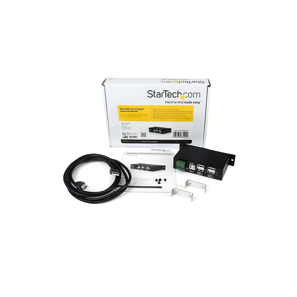 Image of StarTech Mountable 4 Port Rugged Industrial USB Hub