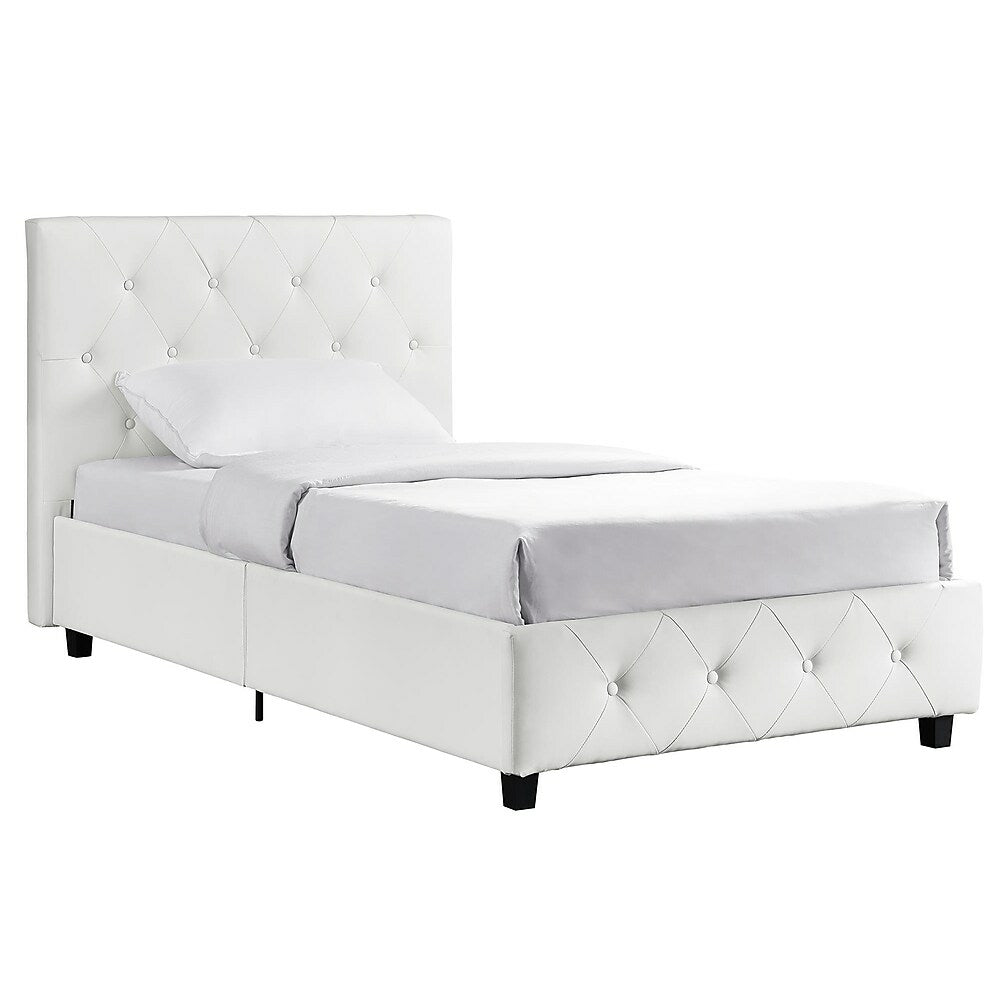 Image of DHP Dakota Upholstered Bed Twin - White