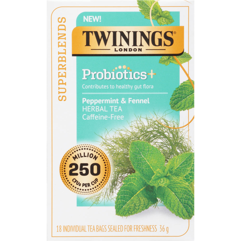 Image of Twinings of London Superblends Probiotic Peppermint & Fennel Tea - 18 Pack