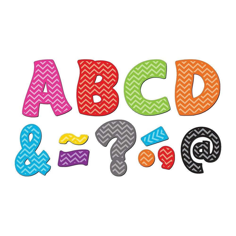 Image of Teacher Created Resources Chevron Fantastic Font 3" Magnetic Letters, 67 Pack (TCR77213)