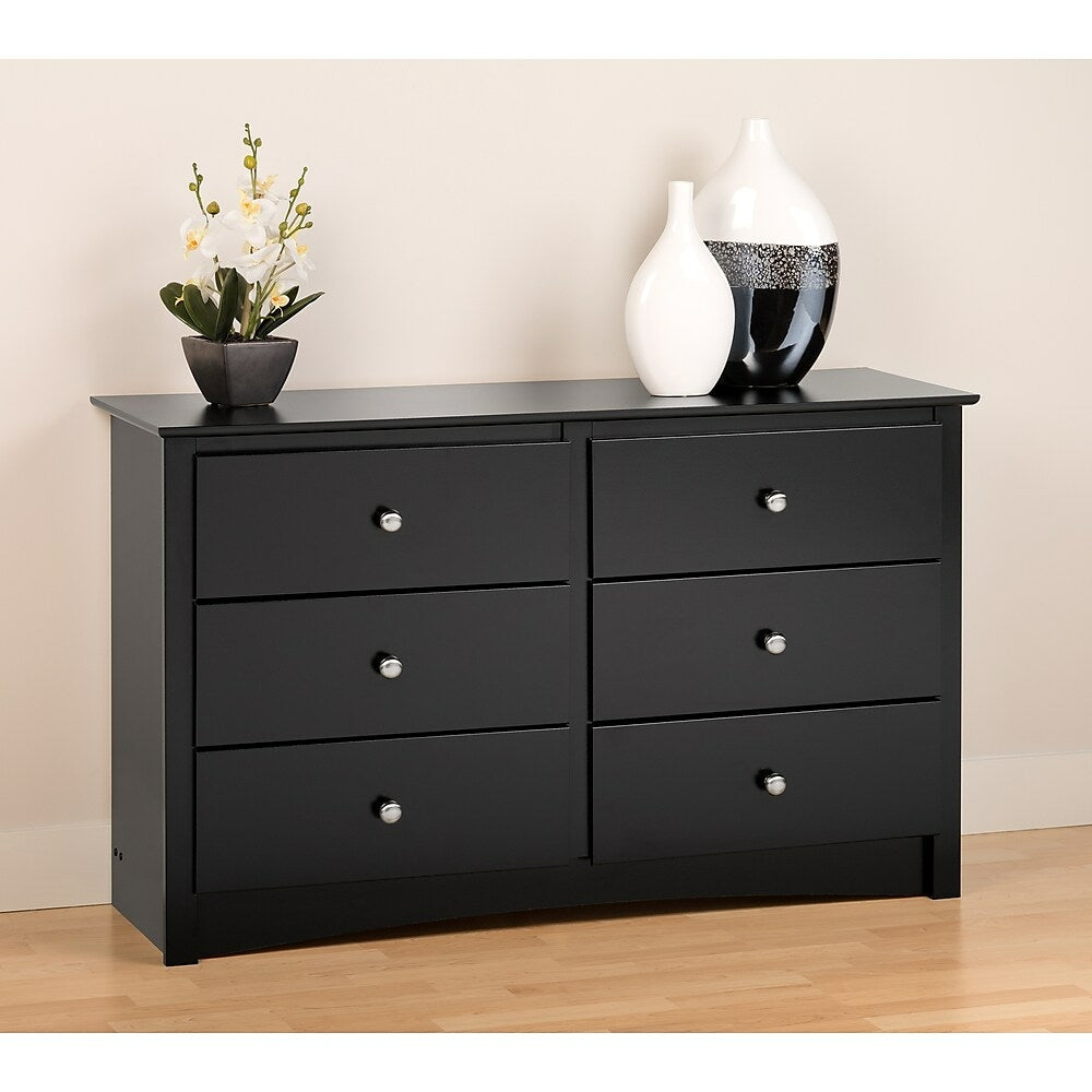 Image of Prepac Sonoma Composite Wood Children's 6 Drawer Dresser, Black