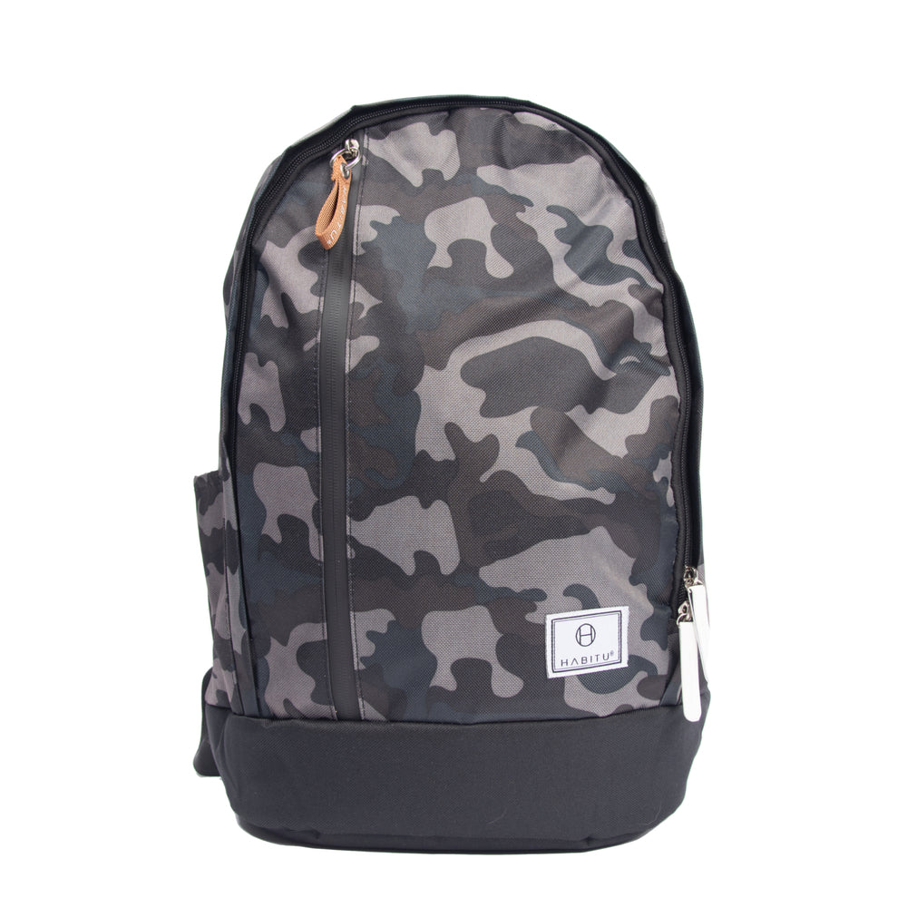 Image of Habitu Travel Laptop Zip Backpack - Black Camo