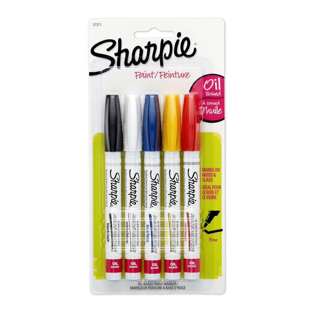 Image of Sharpie Oil-Based Coloured Paint Markers - Fine Point - 5 Pack