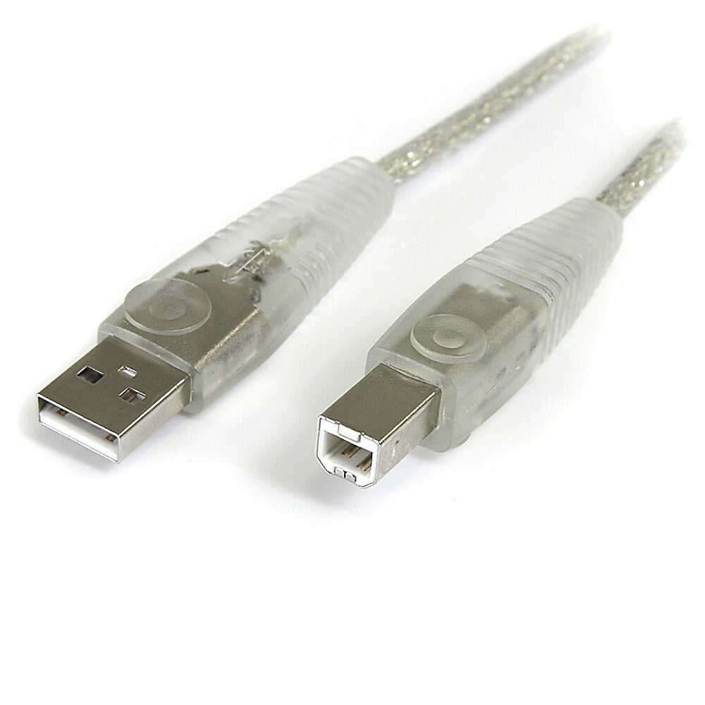 Image of StarTech Transparent USB 2.0 Cable, A to B, 15 Ft