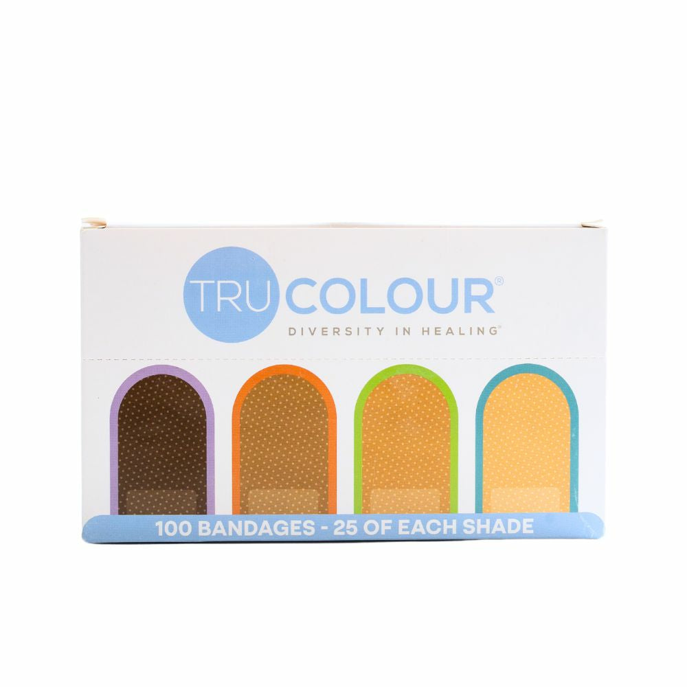 Image of Tru-Colour 4-Skintone Fabric Adhesive Bandage - 1" x 3" - Sterile - 100 Pack