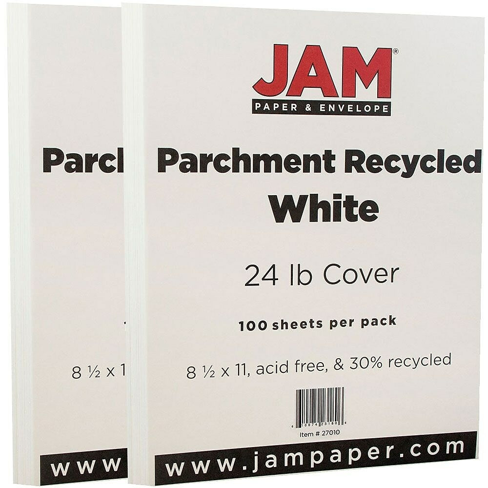 Jam Paper Parchment Paper 8 5 X 11 24lb White Recycled 2 Packs Of 1 Staples Ca