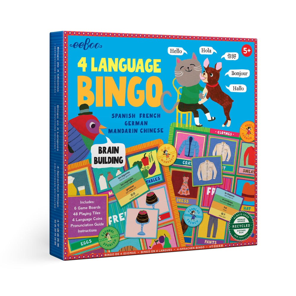 Image of eeBoo 4 Language Bingo Game