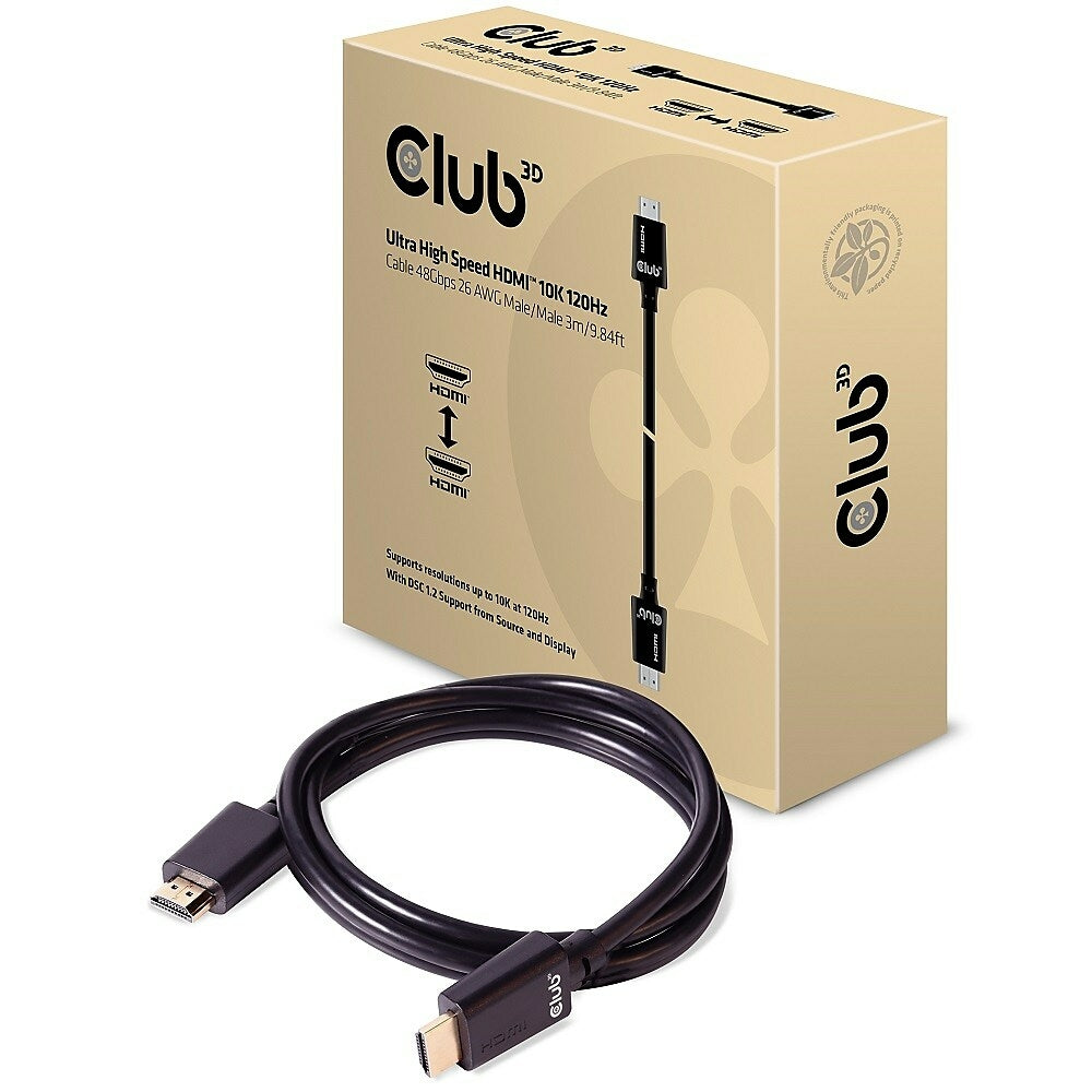 Image of Club 3D Ultra High Speed HDMI Cable - 9.84 ft, Black
