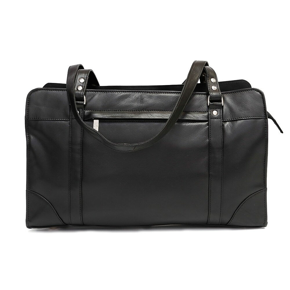 Image of Ashlin Carlton Leather Carry All Business Case - Black
