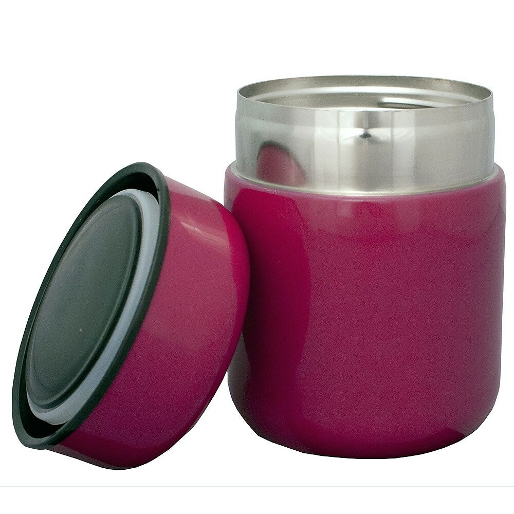 Image of Geo Stainless Steel Vacuum Flasks, 350mL, Pink, 2 Pack, Red