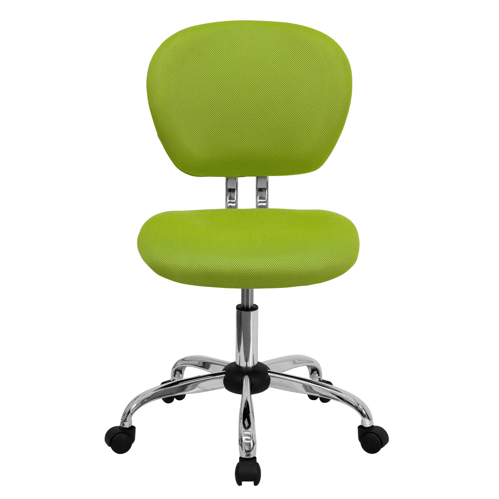 Image of Flash Furniture Mid-Back Mesh Padded Swivel Task Chair with Chrome Base - Apple Green