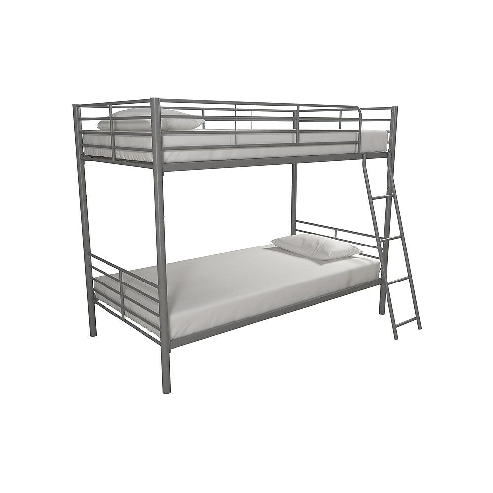 Image of DHP Convertible Twin over Twin Metal Bunk Bed - Silver