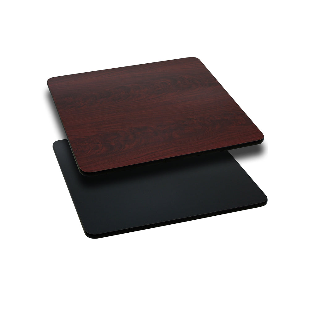 Image of Flash Furniture 24" Square Reversible Laminate Table Top, Black or Mahogany